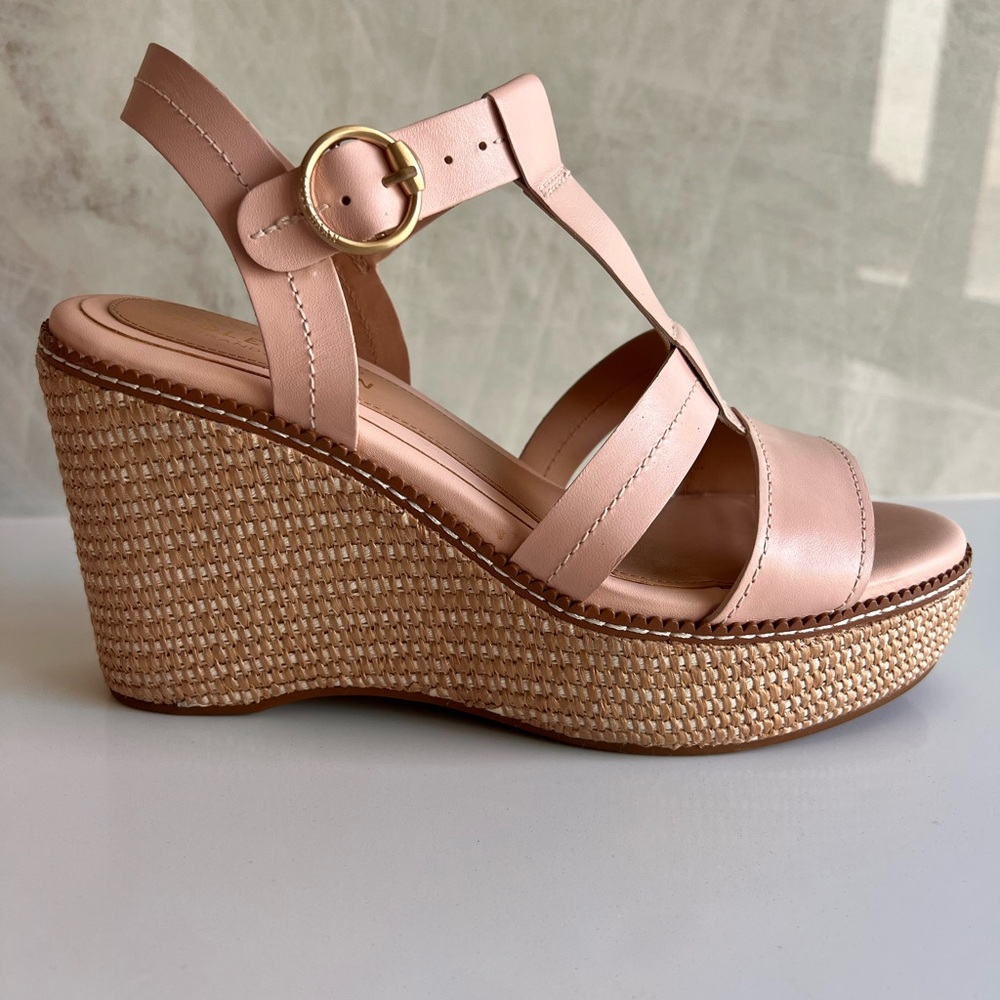 Cole Haan Grand Series Blush Pink Wedge Sandals - Picture 7 of 10